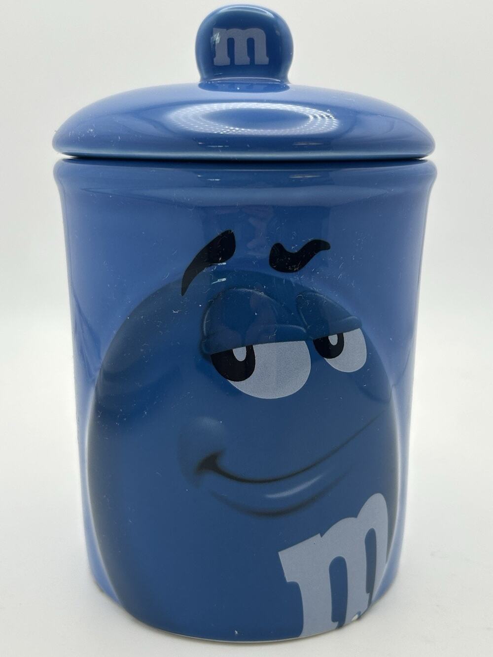 Blue Vintage M & M’s Ceramic Canister.